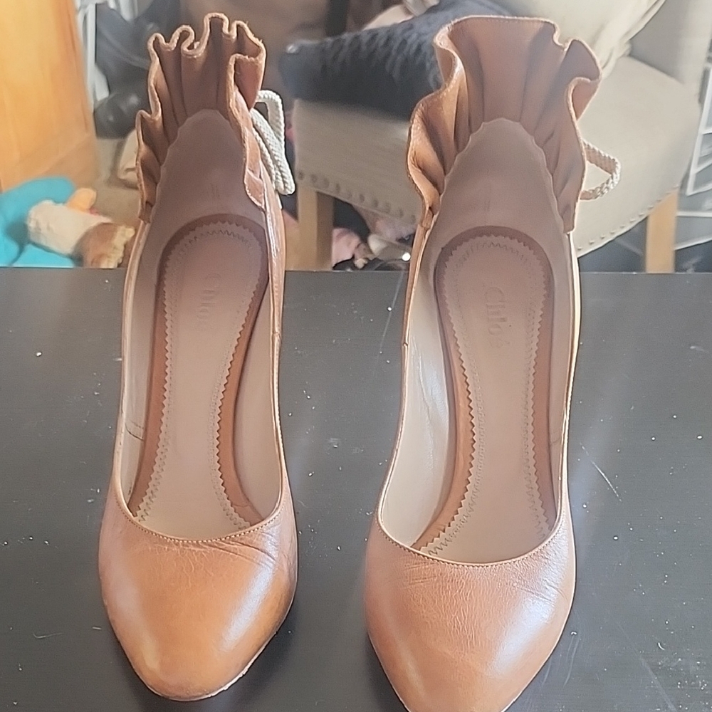 Chloe Tan Leather Women's Shoes